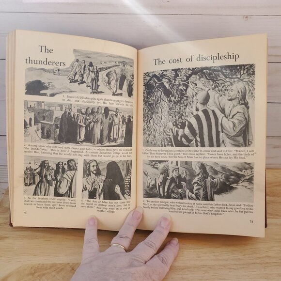 The Bible In Pictures Hardcover Greystone Press 1956 Ed. Illustrated Religious - Picture 15 of 16